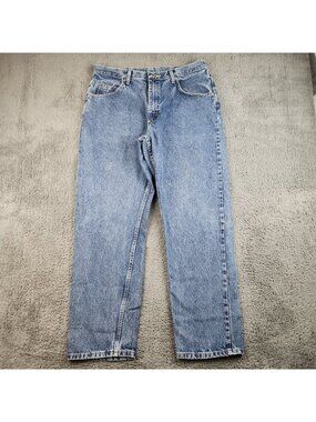 Wrangler Jeans Men's 36x28 Blue Relaxed Fit Straight Leg Denim Workwear Pants